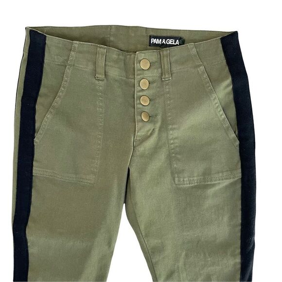 Pam & Gela Double Stripe Pant in Winter Moss - Picture 3 of 10